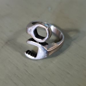 Men's Mechanic Wrench Silver Ring